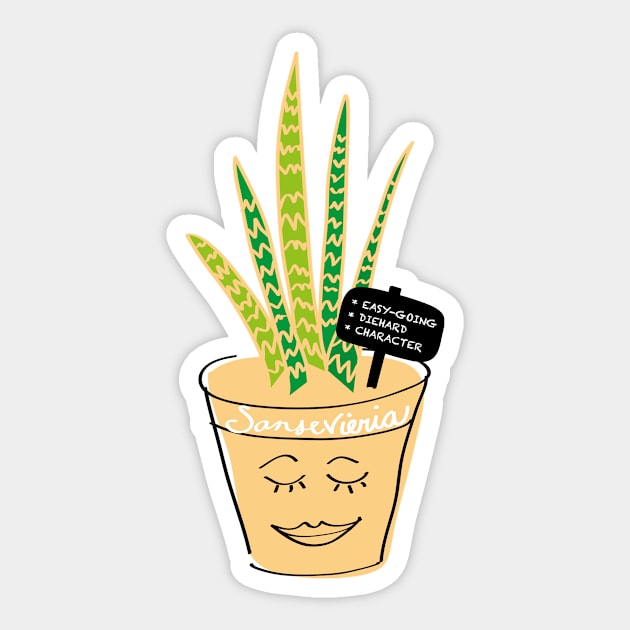 Plant Friends: Snake Plant Sticker by Pinkdeer